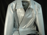Sassy Metallic Silver Leather - Women's Jacket